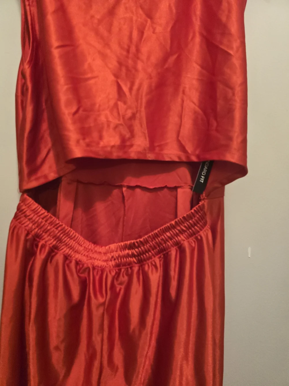 Nike Women's Red Sleeveless Maxi Dress with Side Snap Detail